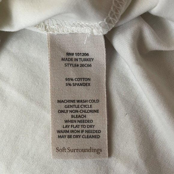 Soft Surroundings Shirt Womens Medium Cream Ecru Twisted Slit Sleeve Top NEW - Picture 6 of 11